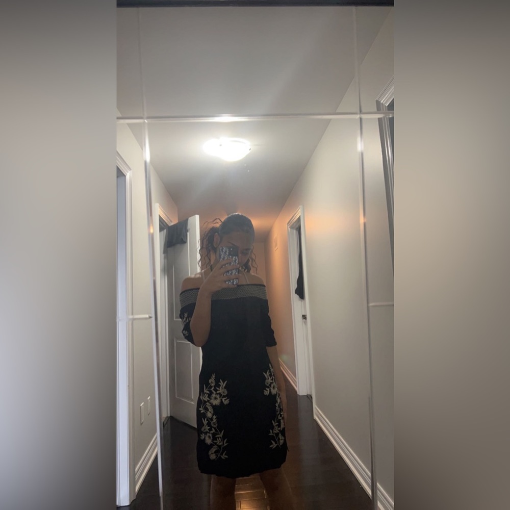 Black floral dress